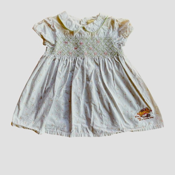 VTG Classic Pooh By Disney Infant Dress Sz 9MO Rosebuds Sunny Spots Are My Fav - Picture 1 of 7